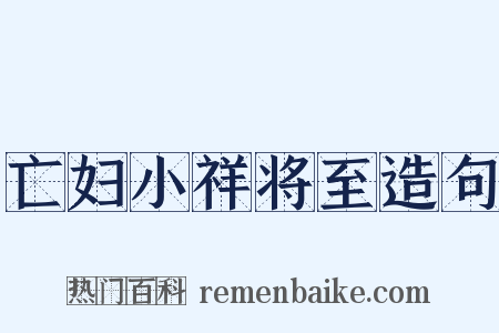 亡妇小祥将至造句是什么意思的图片